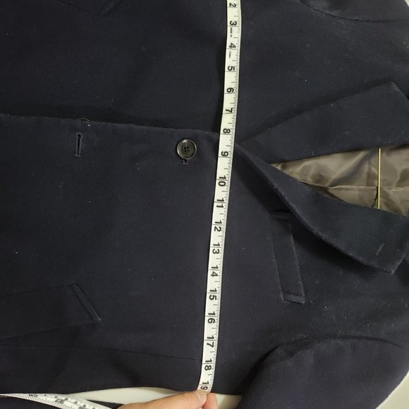 Unisex Dark Navy Long Coat 100%  Wool - Picture 7 of 10